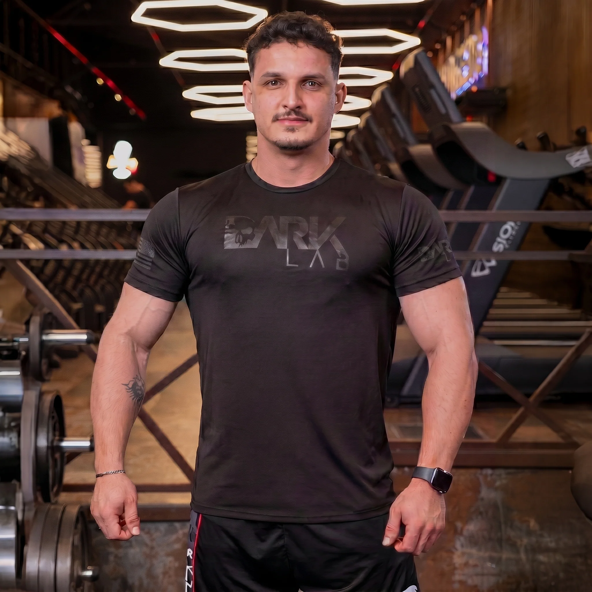 Camiseta Dry-fit Preta Caveira Dark Lab